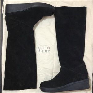 Eileen Fisher boots. Black suede size 10